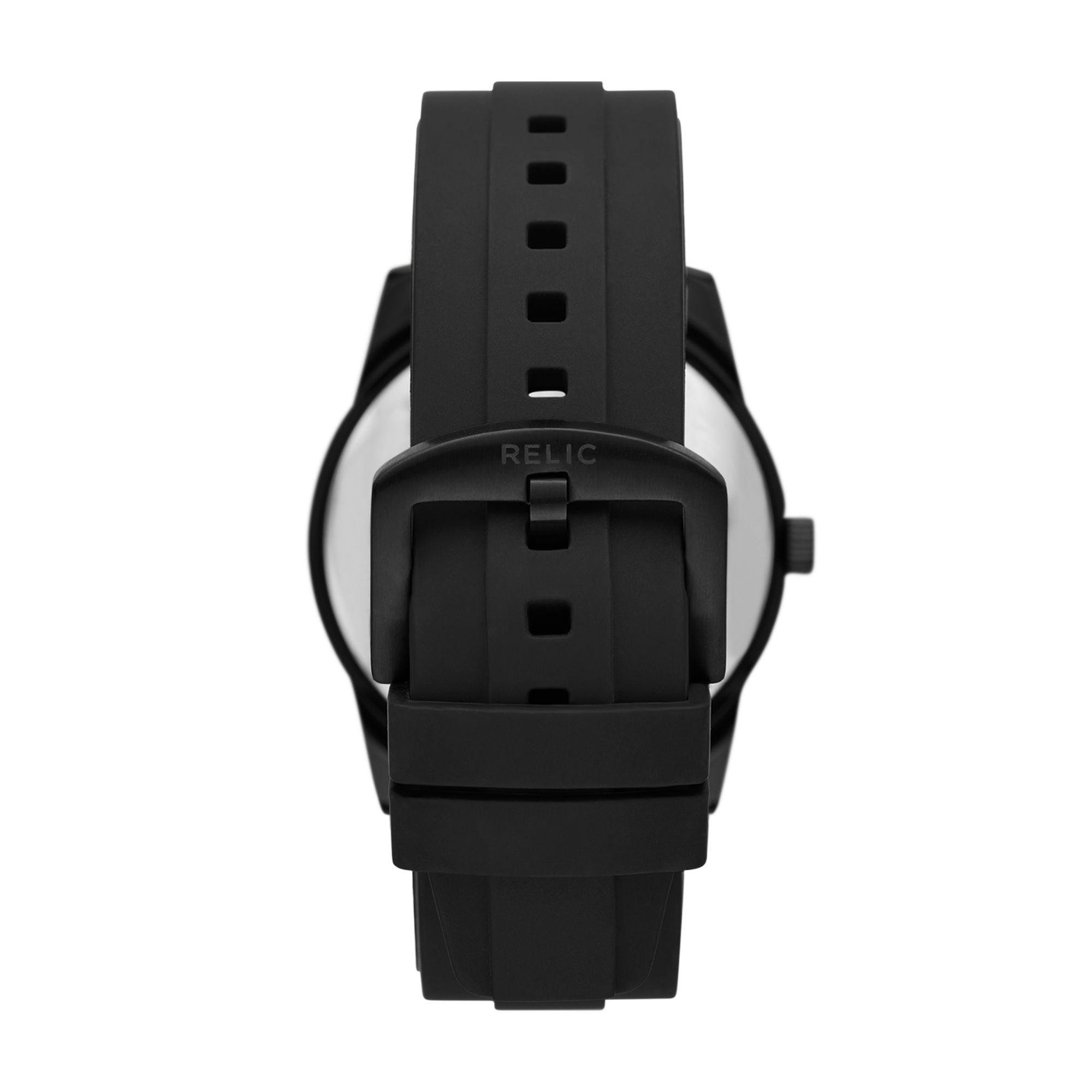 Relic Everet Black Dial and Rubber 51mm Men's Watch | ZR12227