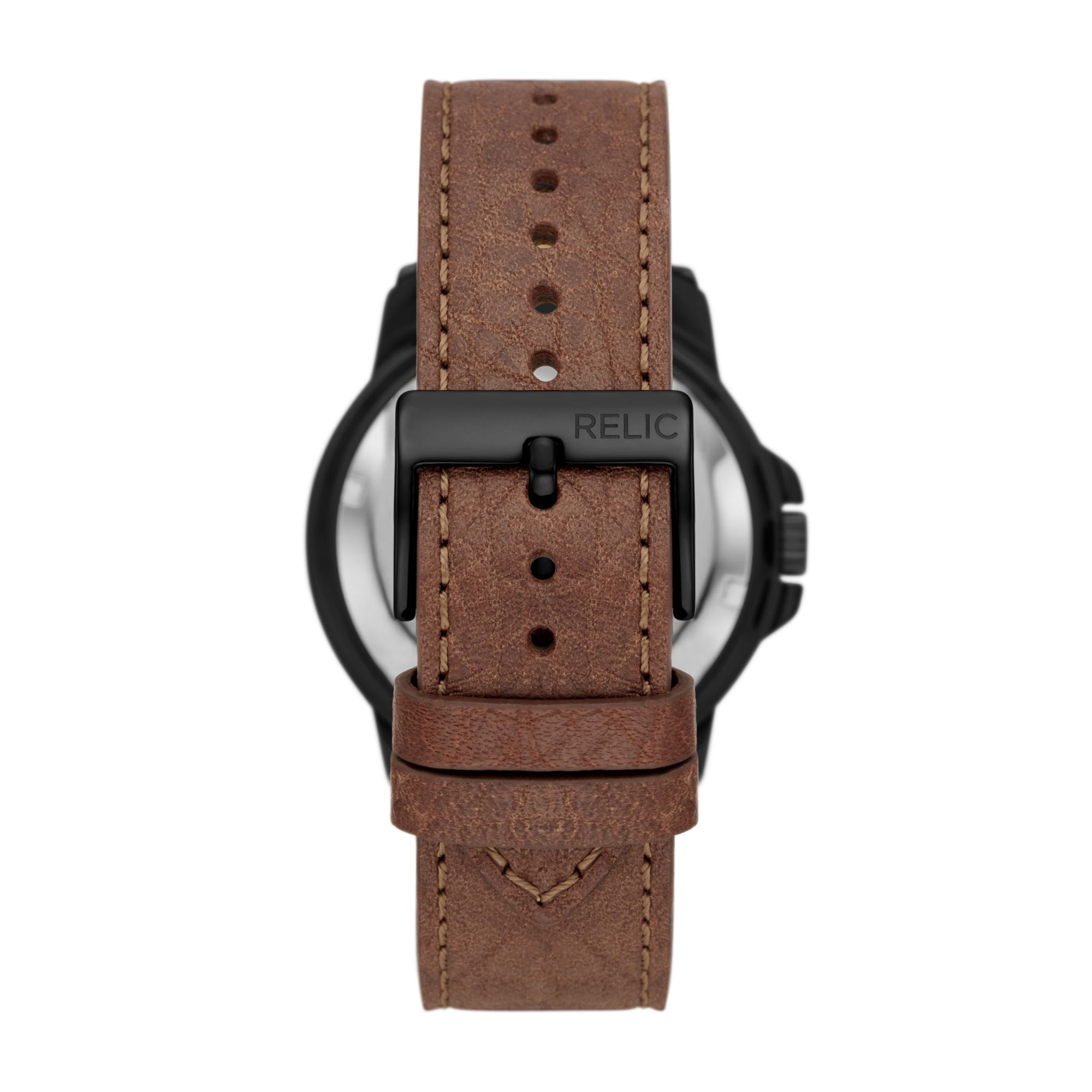 Relic Brenton Black Dial and Leather 45mm Men's Watch | ZR12663