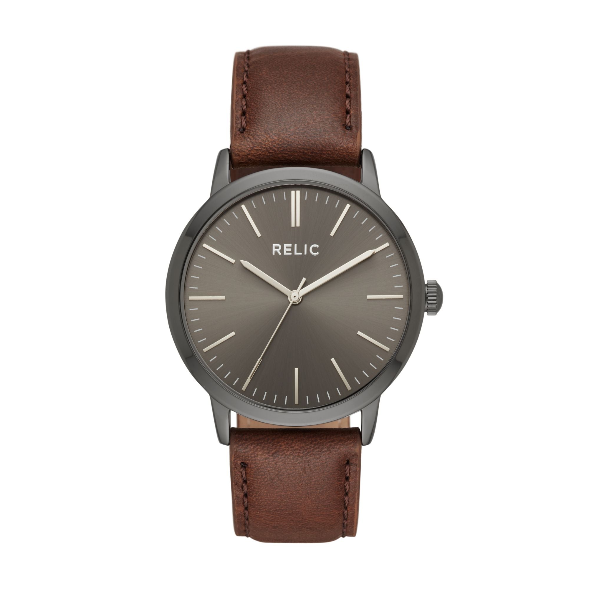 Relic Jeffery Black Dial and Leather 40mm Men's Watch | ZR77300