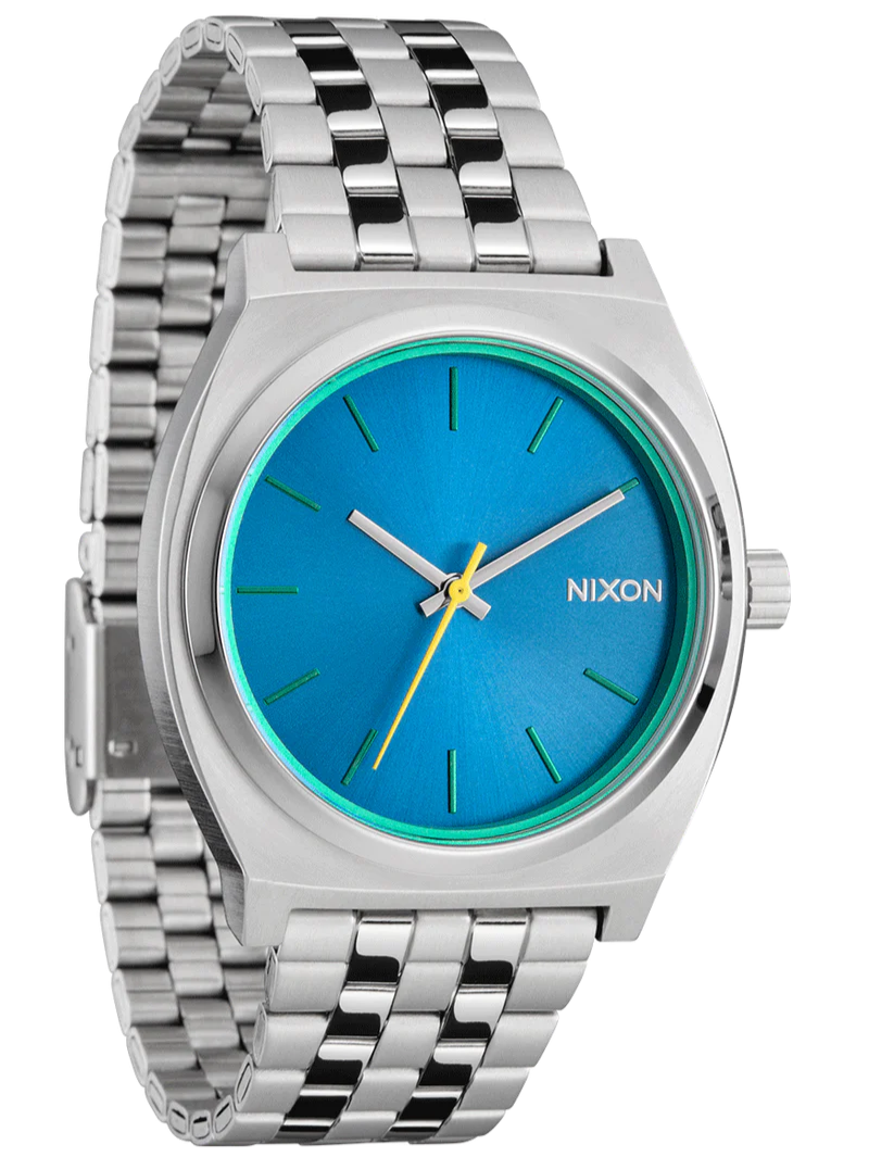 NIXON Time Teller Silver Byron Blue Unisex Watch | A0455302-00