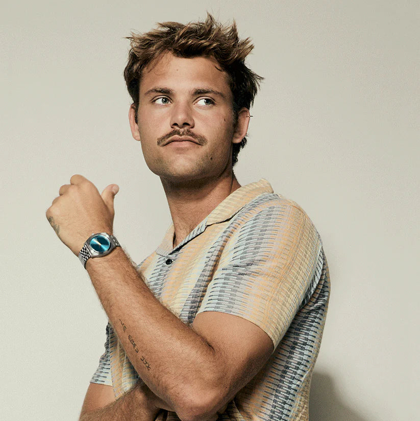 NIXON Time Teller Silver Byron Blue Unisex Watch | A0455302-00