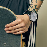 Nixon  Silver Dial Black Leather Strap Unisex Watch | A1055269-00