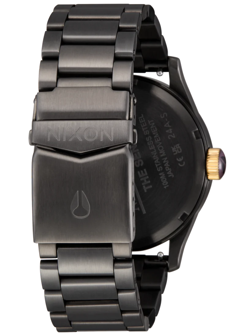 NIXON Sentry Gunmetal Deep Purple Dial & Gold Accents Unisex Watch | A3565270-00