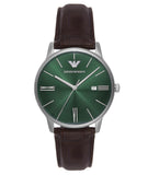 Emporio Armani Minimalist Brown Leather Men's Watch | AR11672