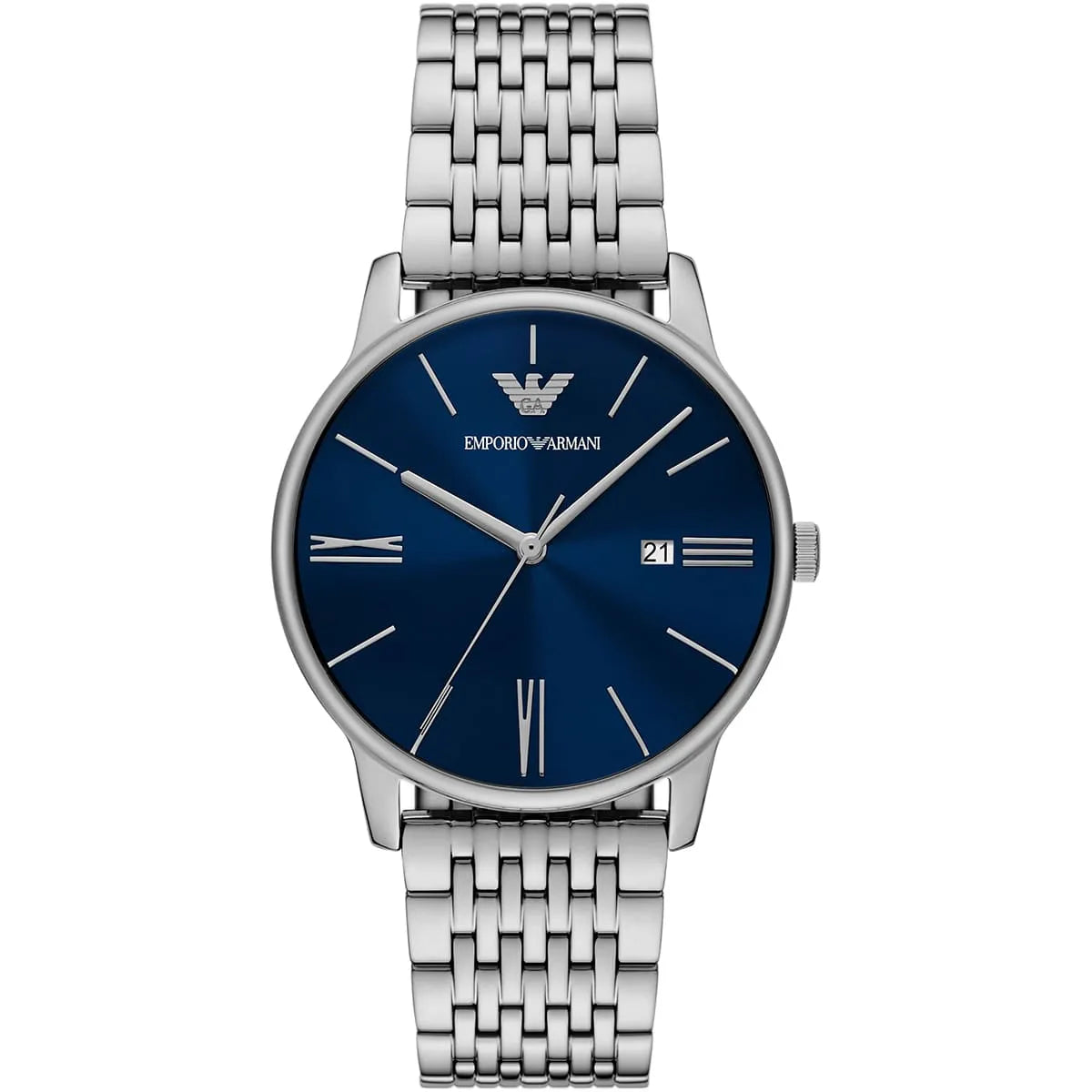 Emporio Armani Chronograph Blue Dial and Silver Stainless Steel 43mm Men's Watch | AR11674