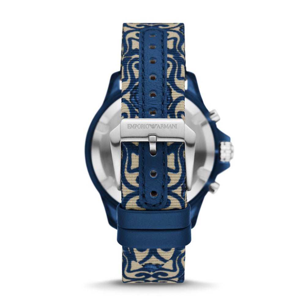 Emporio Armani Chronograph Blue Dial and Blue Stainless Steel 44mm Men's Watch | AR80067SET