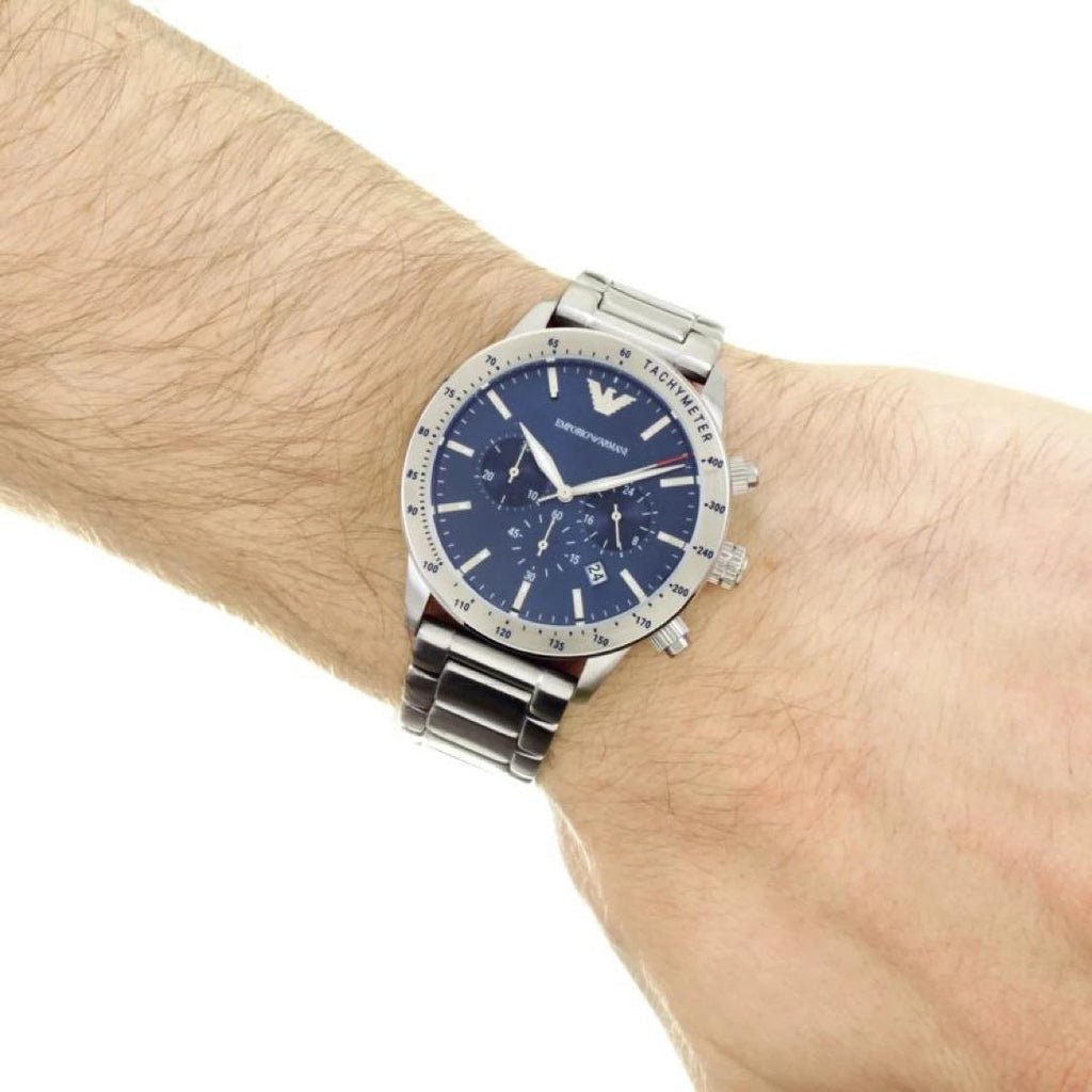 Emporio Armani Mario Silver Dial and Silver Stainless Steel 41mm Men's Watch | AR11306