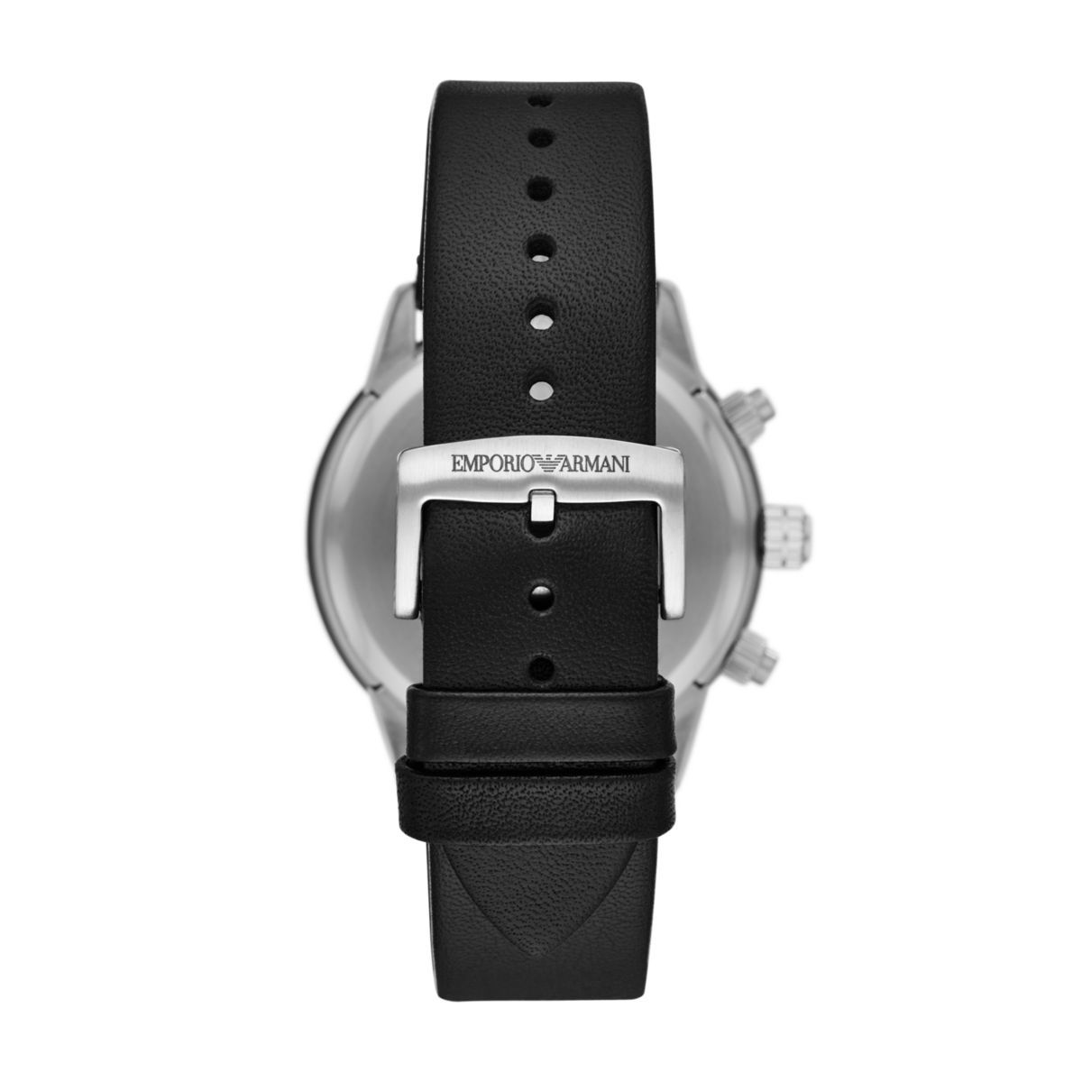 Emporio Armani Mario Black Dial and Black Leather 43mm Men's Watch | AR11243
