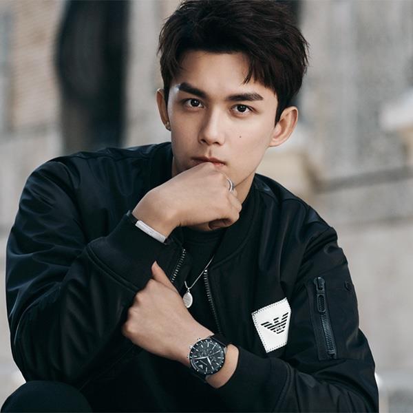 Emporio Armani Mario Black Dial and Black Leather 43mm Men's Watch | AR11243