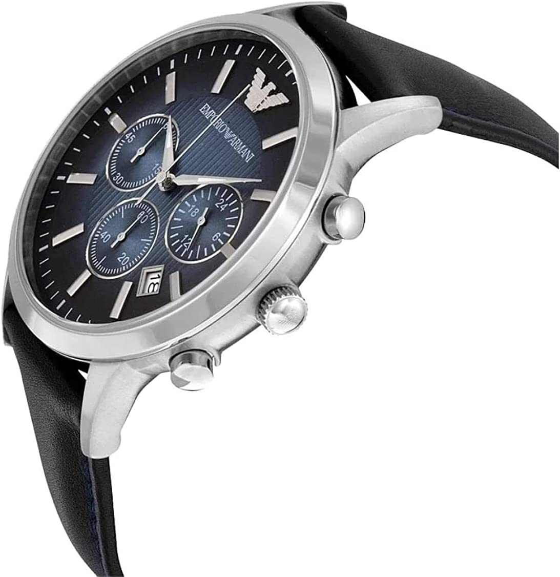 Emporio Armani Renato Blue Dial and Blue Leather 42mm Men's Watch | AR2473