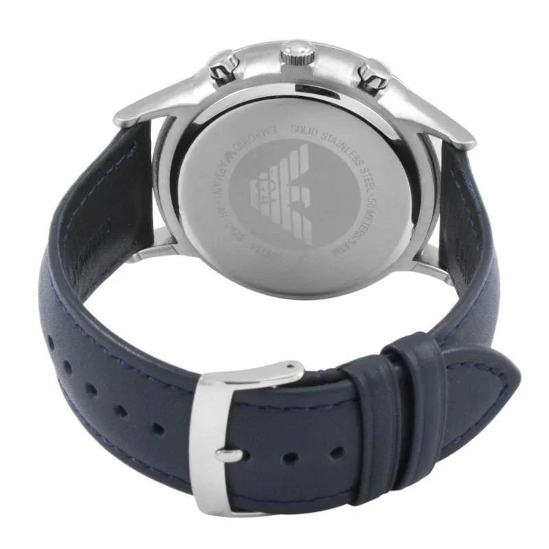 Emporio Armani Renato Blue Dial and Blue Leather 42mm Men's Watch | AR2473