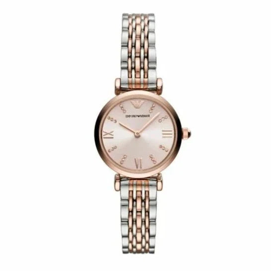 Emporio Armani Gianni T-Bar Rose Gold Dial and Rose Gold Stainless Steel 32mm Women's Watch | AR11223