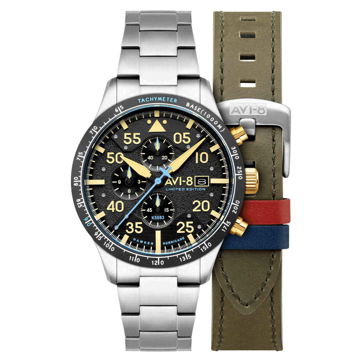 AVI - 8 90Th Anniversary Chronograph Limited Edition Thunder Black | TIME Watches
