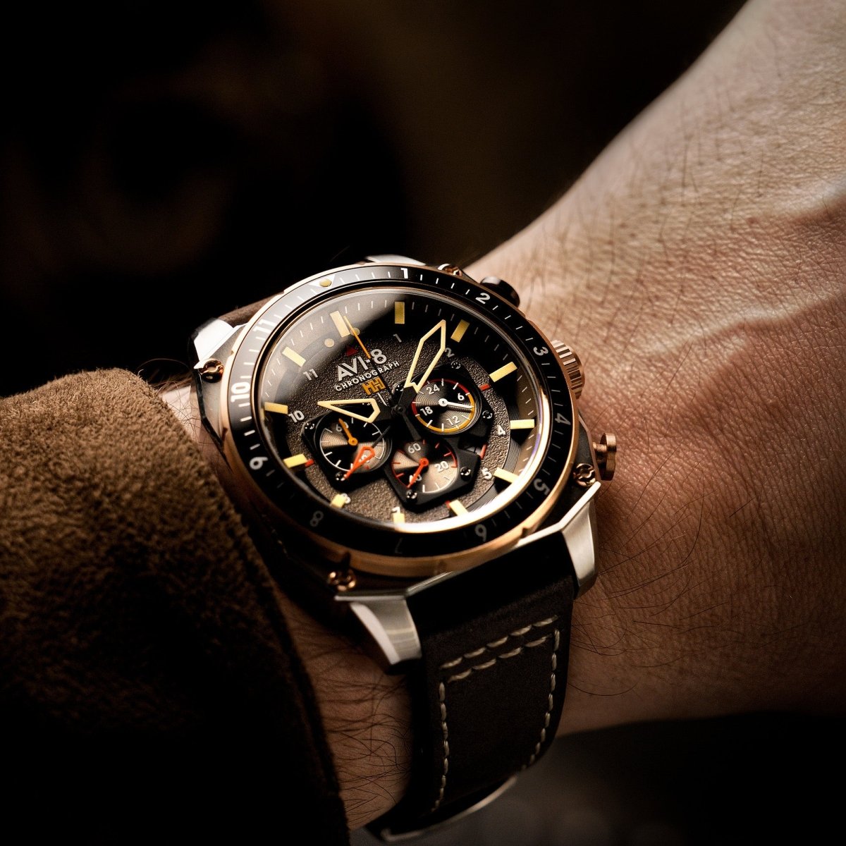 AVI - 8 Atlas Dual Time Chronograph Slate Grey | TIME Watches