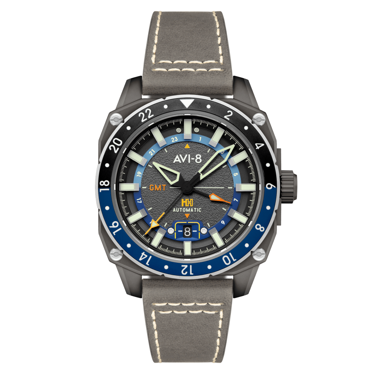 AVI - 8 Atlas Gmt Automatic Mist Grey | TIME Watches