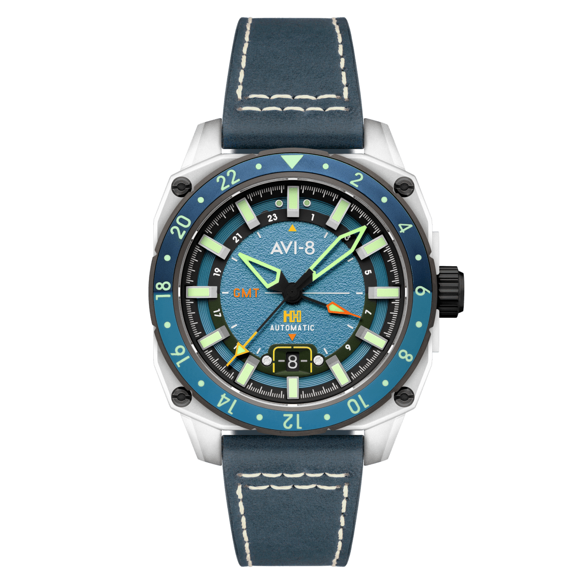AVI - 8 Atlas Gmt Automatic Retro Blue | TIME Watches
