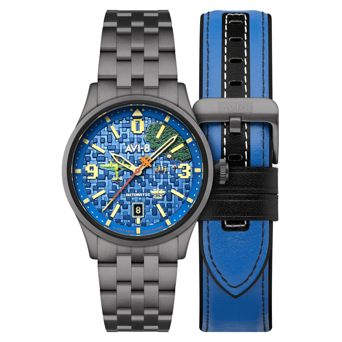 AVI - 8 Capcom 1942 Automatic Pixel Limited Edition Gunmetal Ace | TIME Watches
