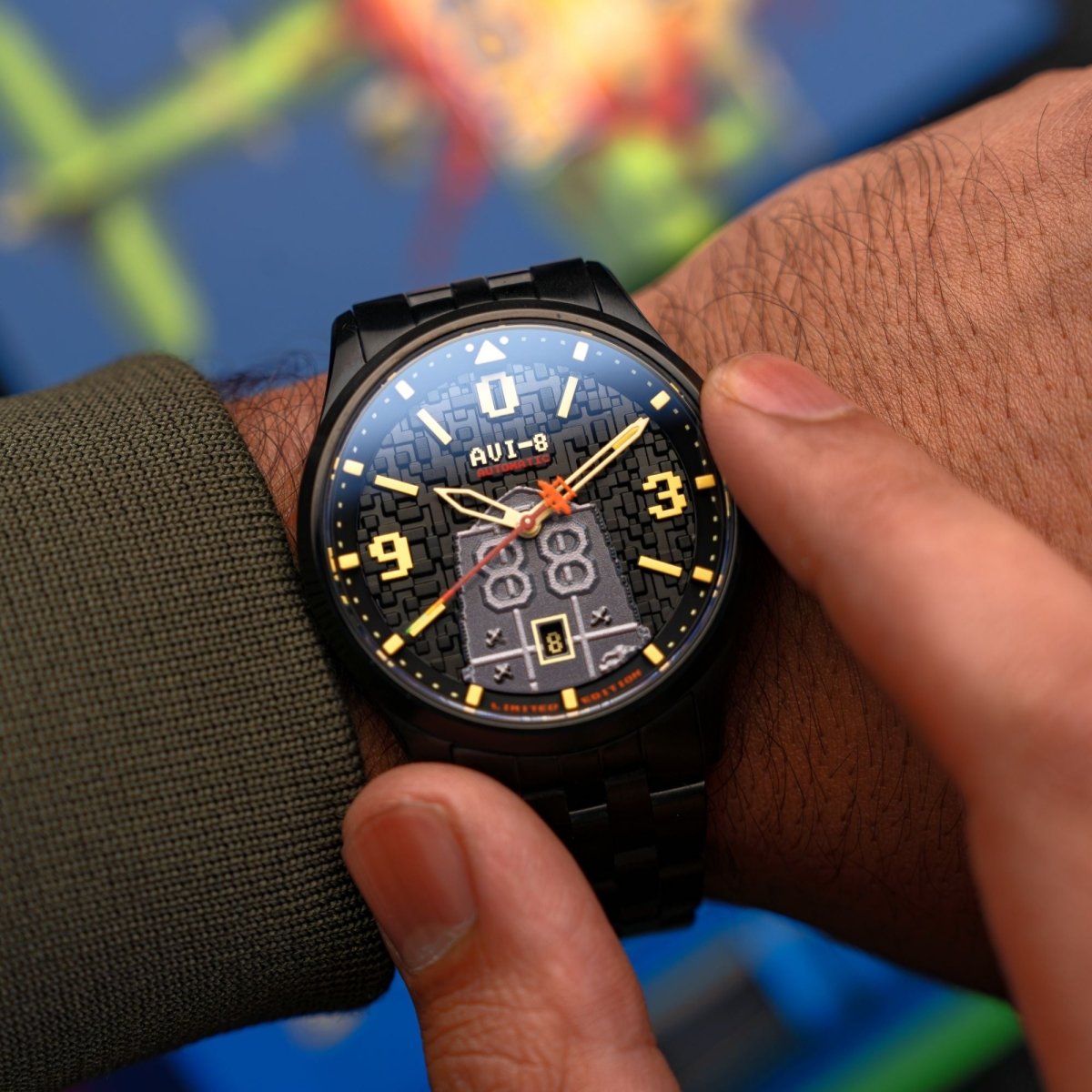 AVI - 8 Capcom 1942 Automatic Pixel Limited Edition Midnight Ace | TIME Watches