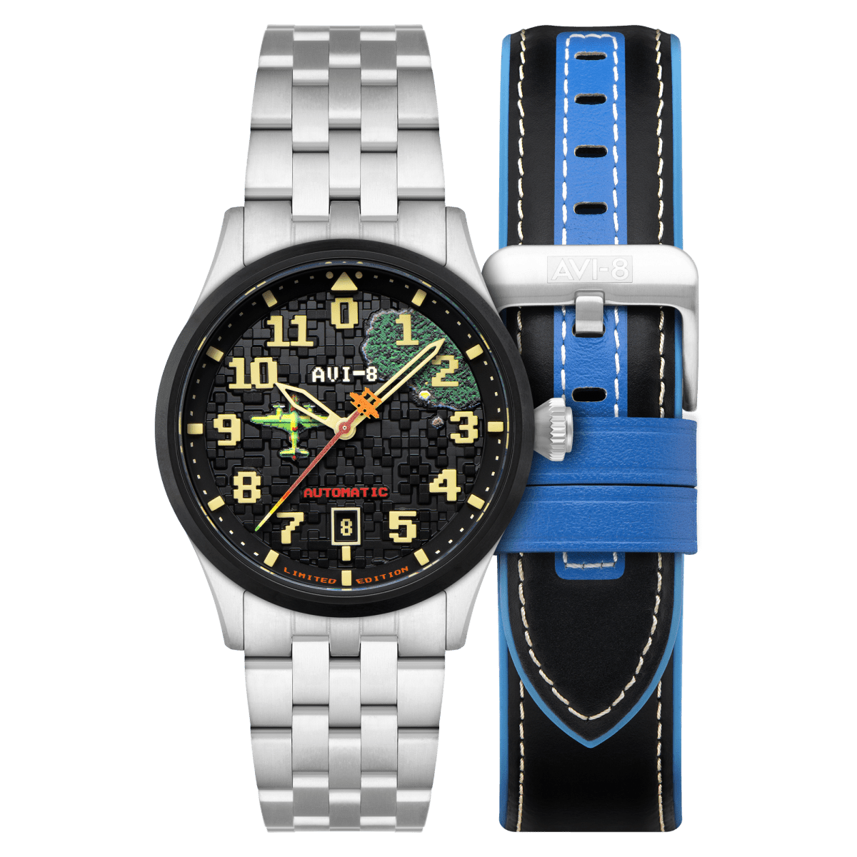 AVI - 8 Capcom 1942 Automatic Pixel Limited Edition Silver Ace | TIME Watches