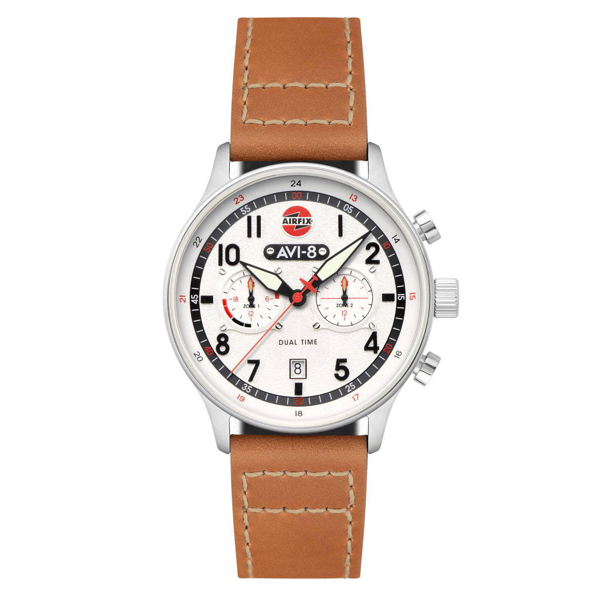 AVI - 8 Carey Dual Time Airfix Edition Silver White | TIME Watches