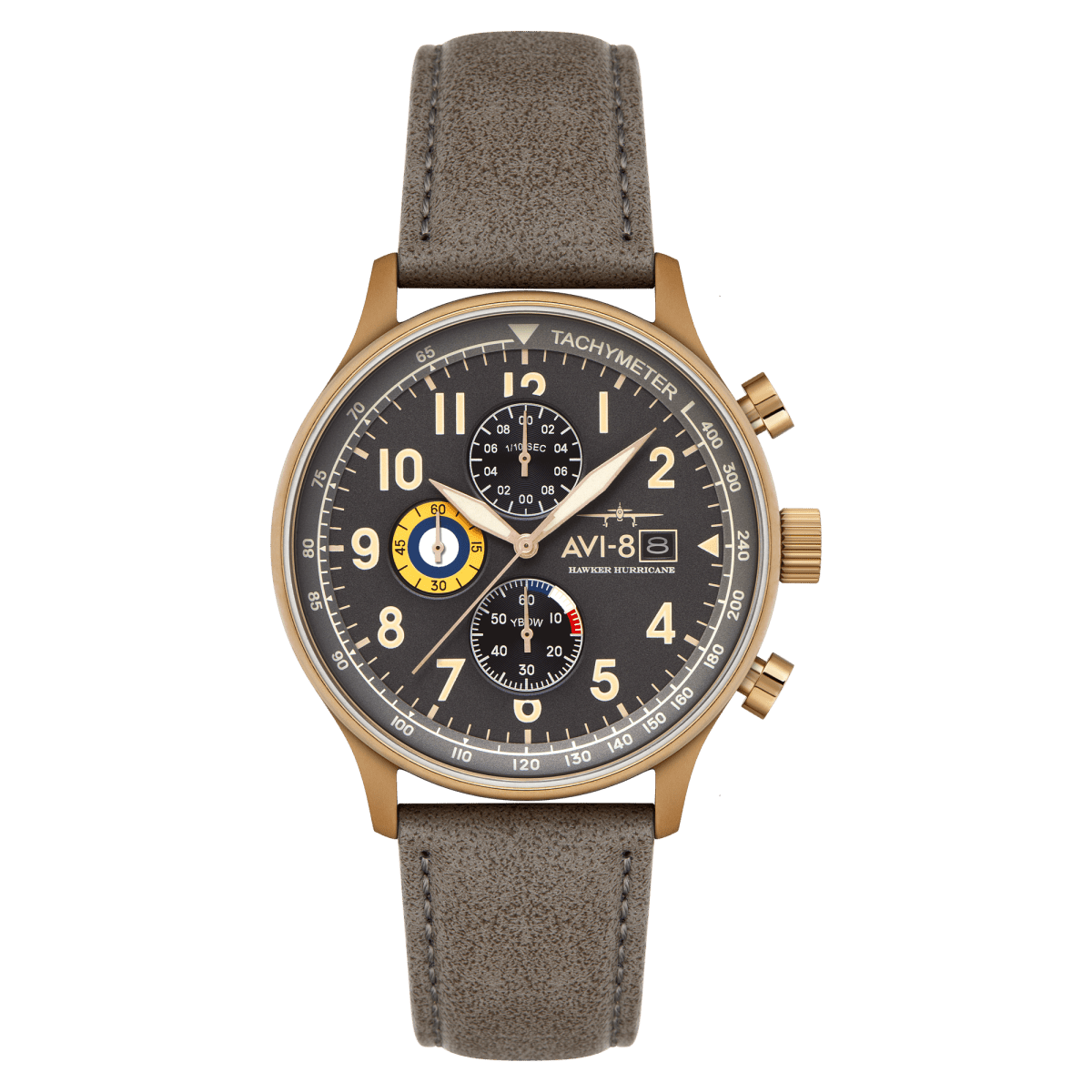 AVI - 8 Classic Chronograph Fossil Grey | TIME Watches