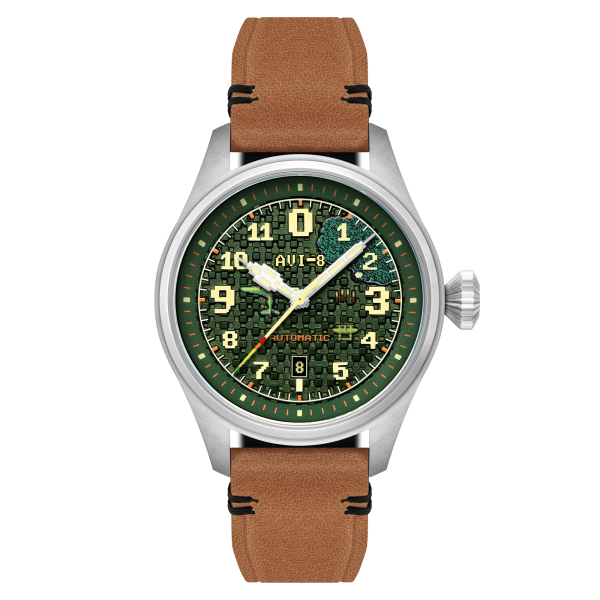 AVI - 8 Clowes Automatic Capcom 1942 Pixel Limited Edition Green Ace | TIME Watches