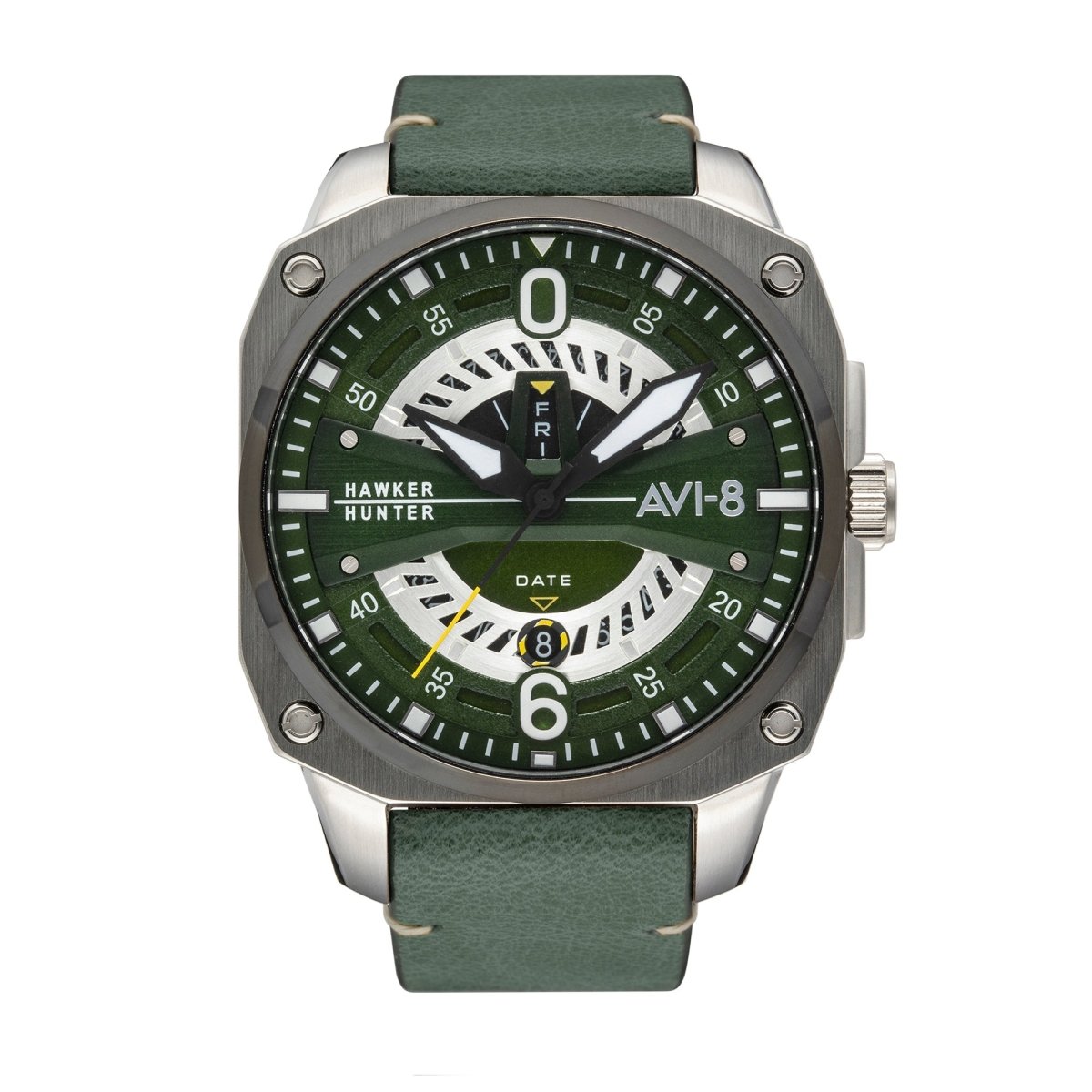 AVI - 8 Cockpit 2.0 Day Date Green | TIME Watches