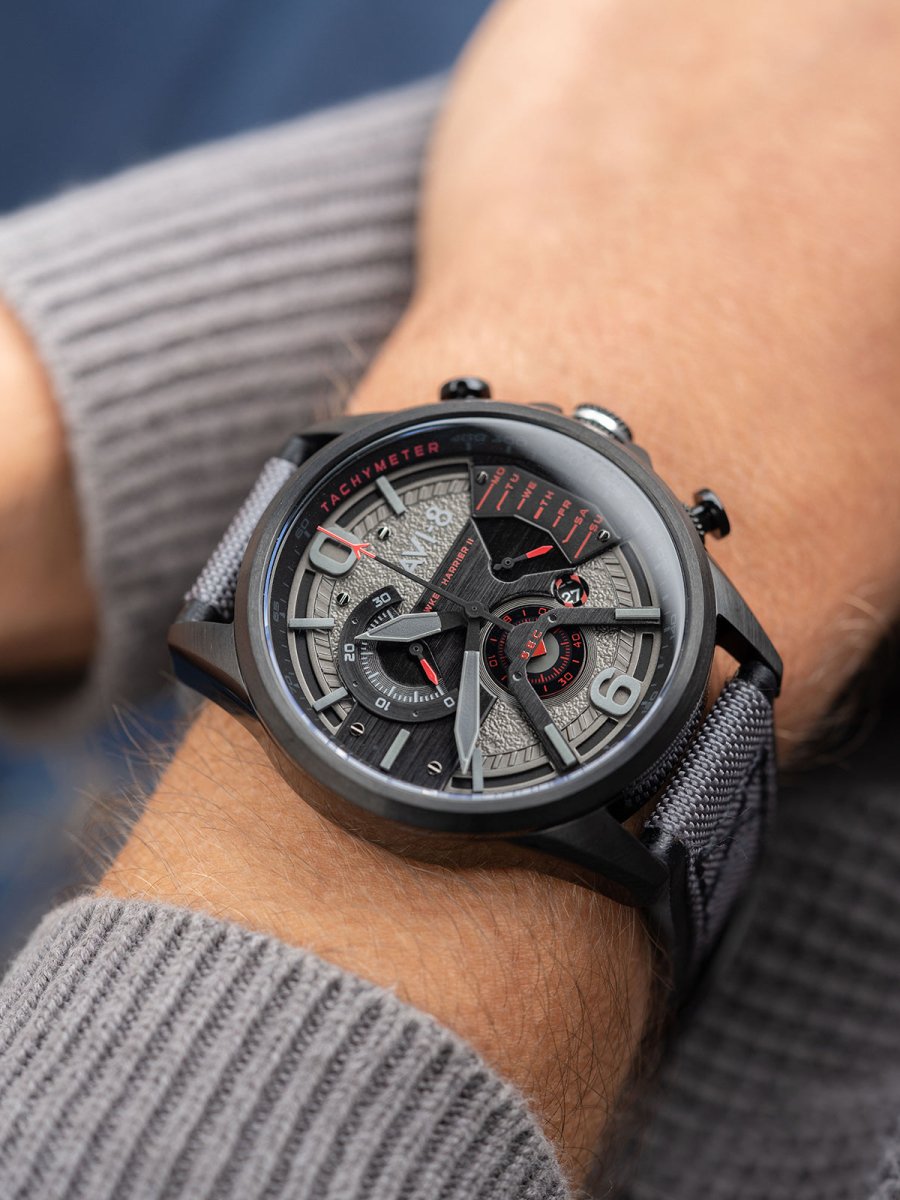 AVI - 8 Dual Retrograde Chronograph Stealth Black | TIME Watches