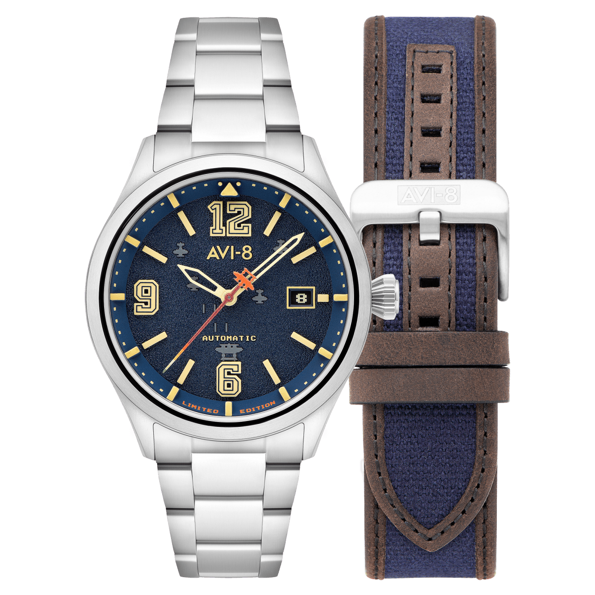 AVI - 8 Flyboy Capcom 1942 Automatic Blue Ace Av 4104 11 | TIME Watches