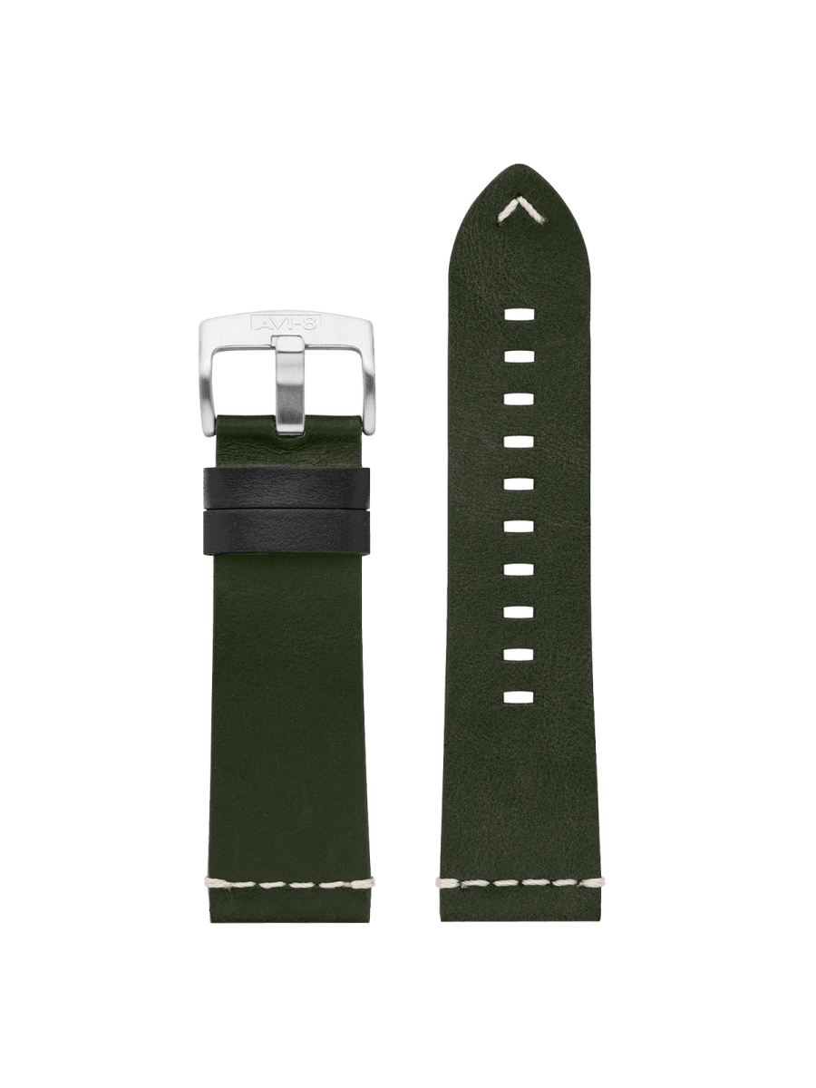 AVI - 8 Forest Green Leather Watch Strap | AV - STRAP22 - L25 | TIME Watches