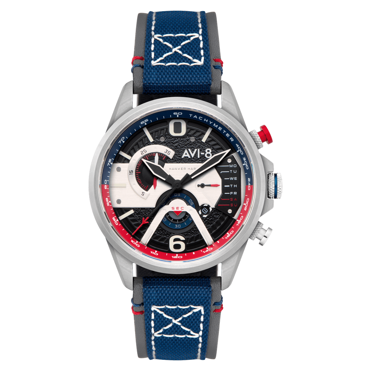 AVI - 8 Hawker Harrier Dual Retrograde Chronograph Admiral Black Steel Av 4056 09 | TIME Watches