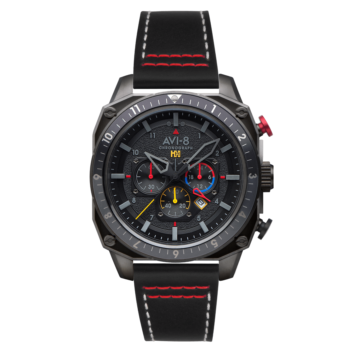 AVI - 8 Hawker Hunter Atlas Dual Time Chronograph Black Ops Av 4100 04 | TIME Watches