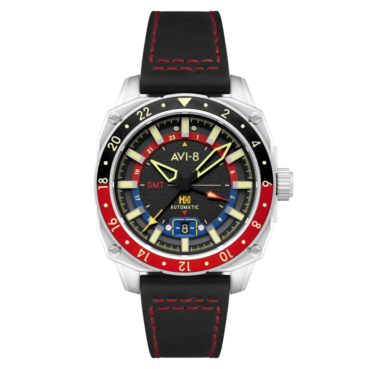 AVI - 8 Hawker Hunter Atlas Gmt Automatic Devil Black Av 4122 01 | TIME Watches