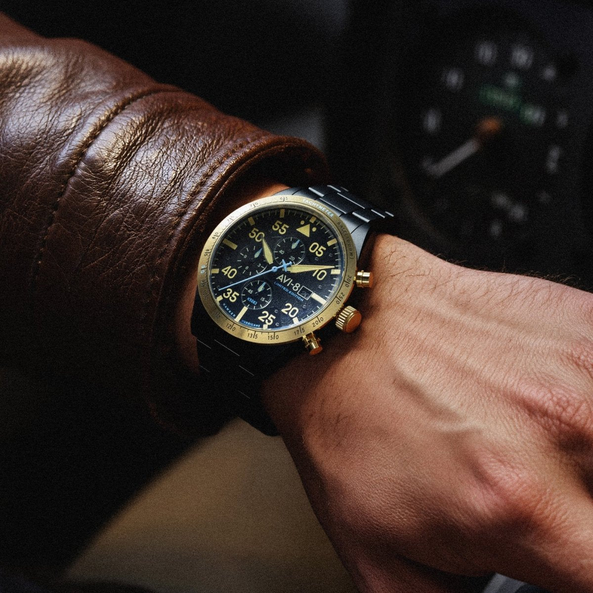 AVI - 8 Hawker Hurricane 90Th Anniversary Chronograph Limited Edition Altitude Black Av 4130 55 | TIME Watches