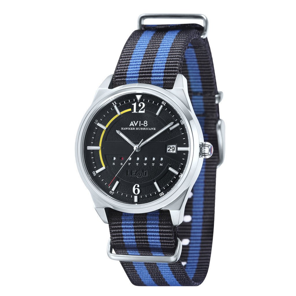 AVI - 8 Hawker Hurricane Automatic Watch Black Blue | TIME Watches