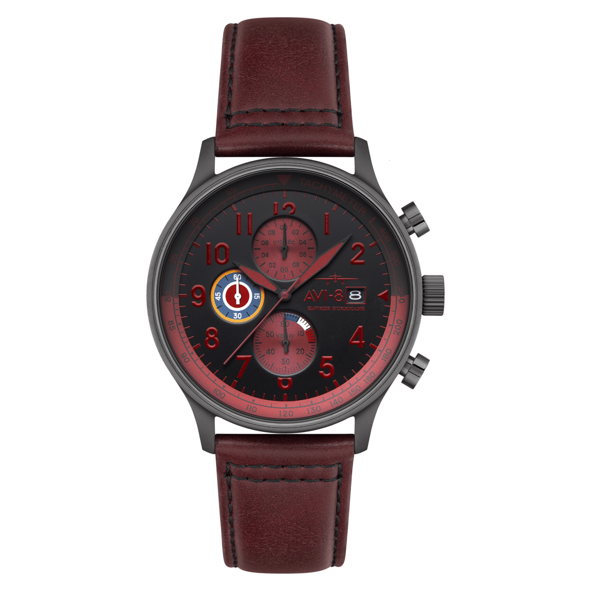 AVI - 8 Hawker Hurricane Classic Chronograph Blood Red Av 4011 0S | TIME Watches