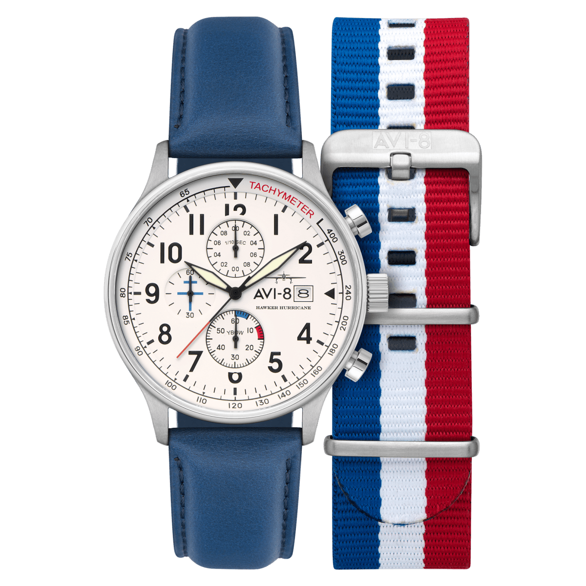 AVI - 8 Hawker Hurricane Classic Chronograph Blue White Av 4011 0X | TIME Watches