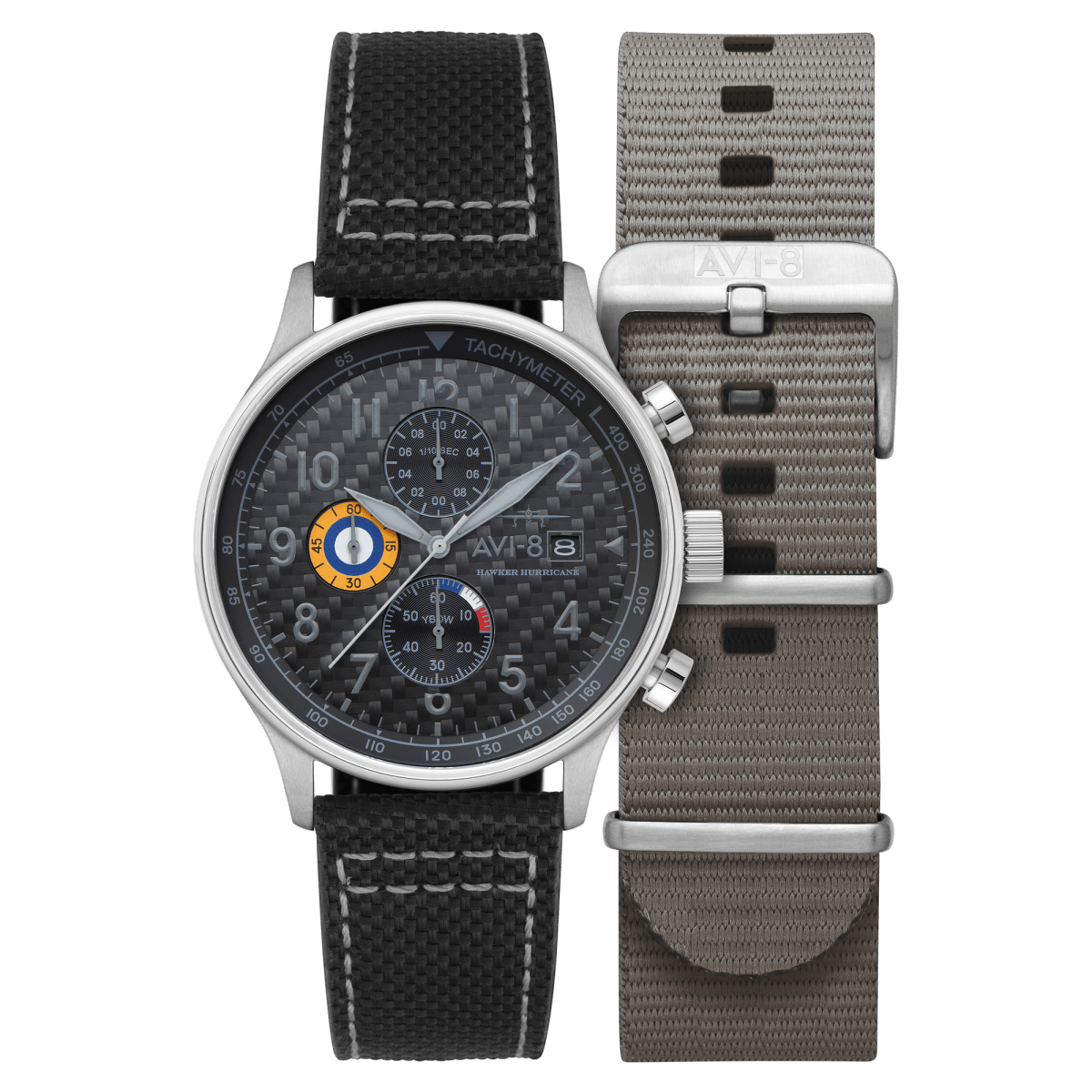 AVI - 8 Hawker Hurricane Classic Chronograph Carbon Fiber Black Av 4011 0W | TIME Watches