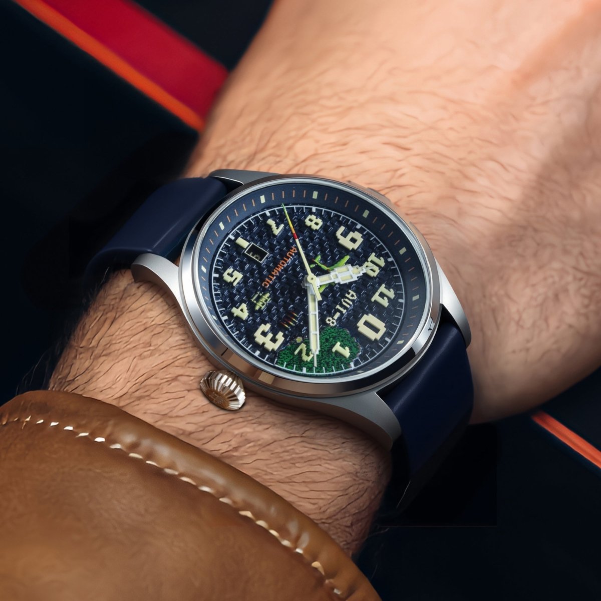 AVI - 8 Hawker Hurricane Clowes Automatic Capcom 1942 Pixel Limited Edition Azure Ace Av 4126 02 | TIME Watches