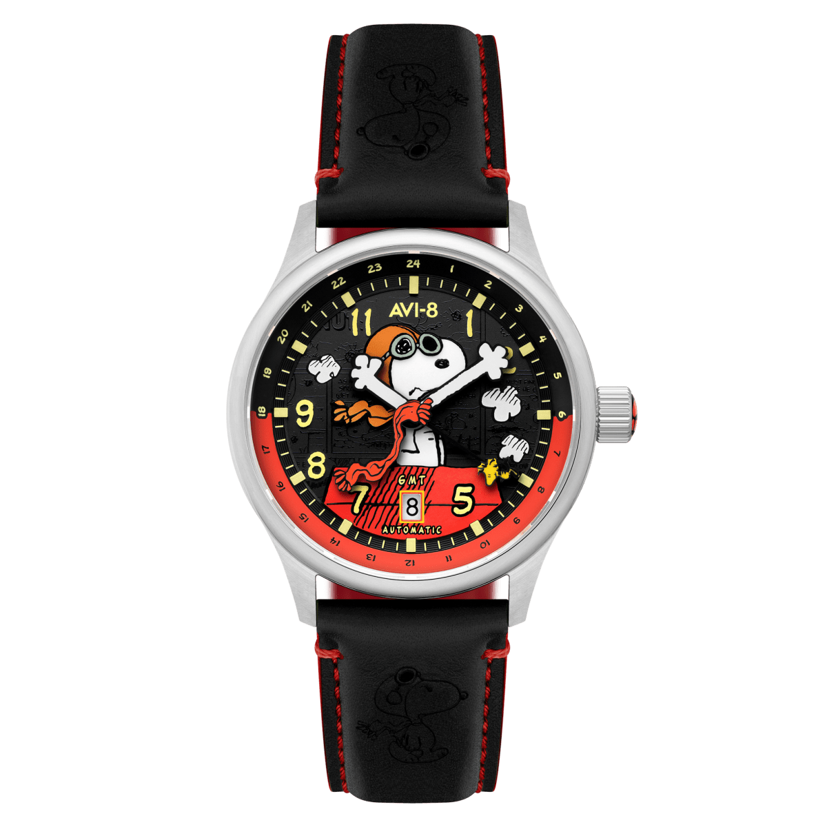 AVI - 8 Hawker Hurricane Kent Gmt Automatic Peanuts Snoopy Flying Ace Limited Edition Doghouse Red Av 4136 01 | TIME Watches