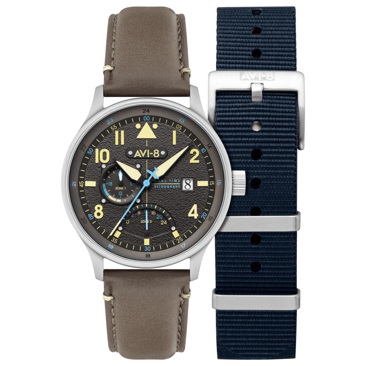 AVI - 8 Hawker Hurricane Mckellar Dual Time Ash Grey Av 4101 09 | TIME Watches
