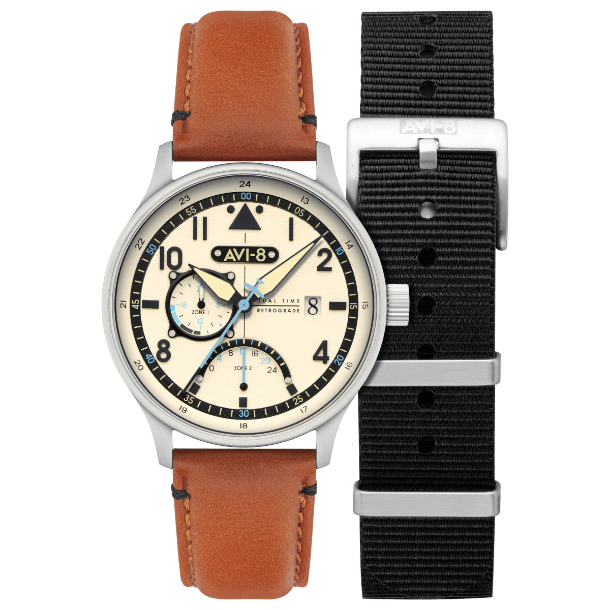 AVI - 8 Hawker Hurricane Mckellar Dual Time Brown Beige Av 4101 0C | TIME Watches