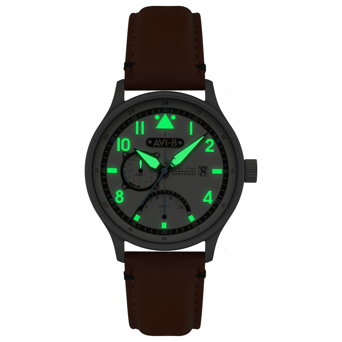 AVI - 8 Hawker Hurricane Mckellar Dual Time Brown Beige Av 4101 0C | TIME Watches