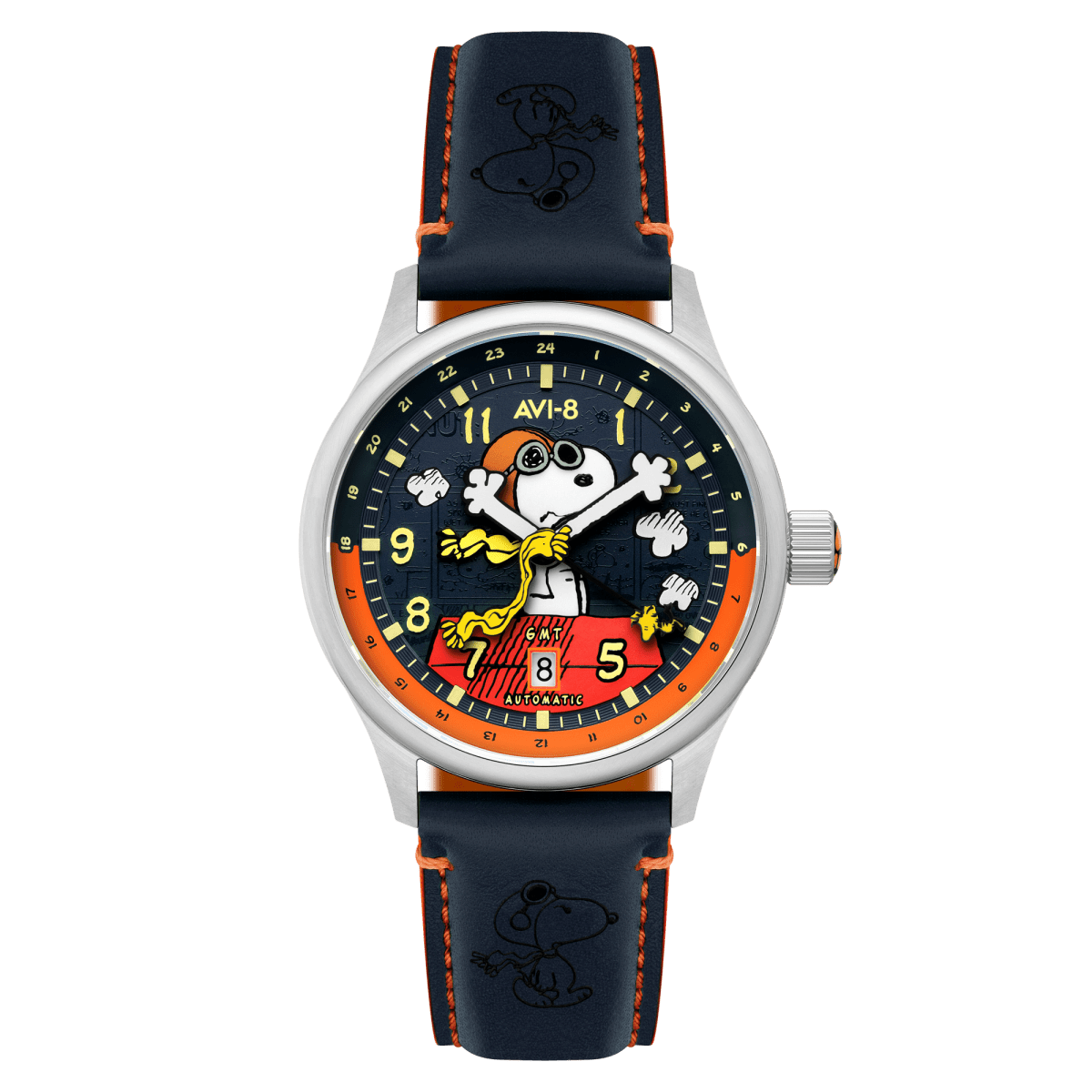 AVI - 8 Kent Gmt Automatic Peanuts Snoopy Flying Ace Limited Edition Sketchbook Blue | TIME Watches
