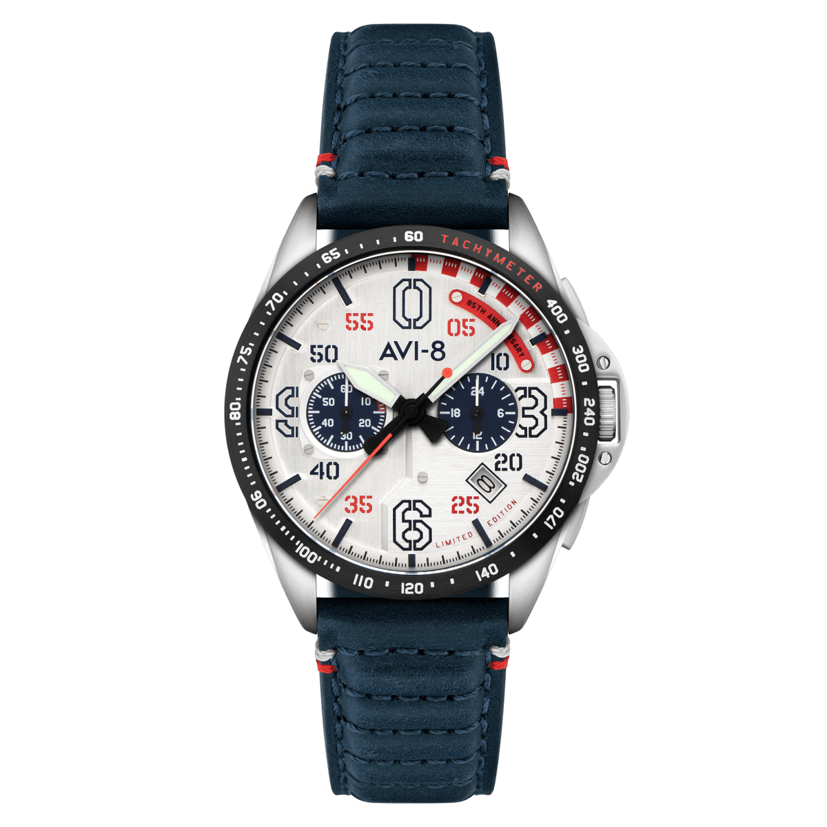 AVI - 8 Kindelberger Chronograph 85Th Anniversary Limited Edition Slipstream Silver | TIME Watches