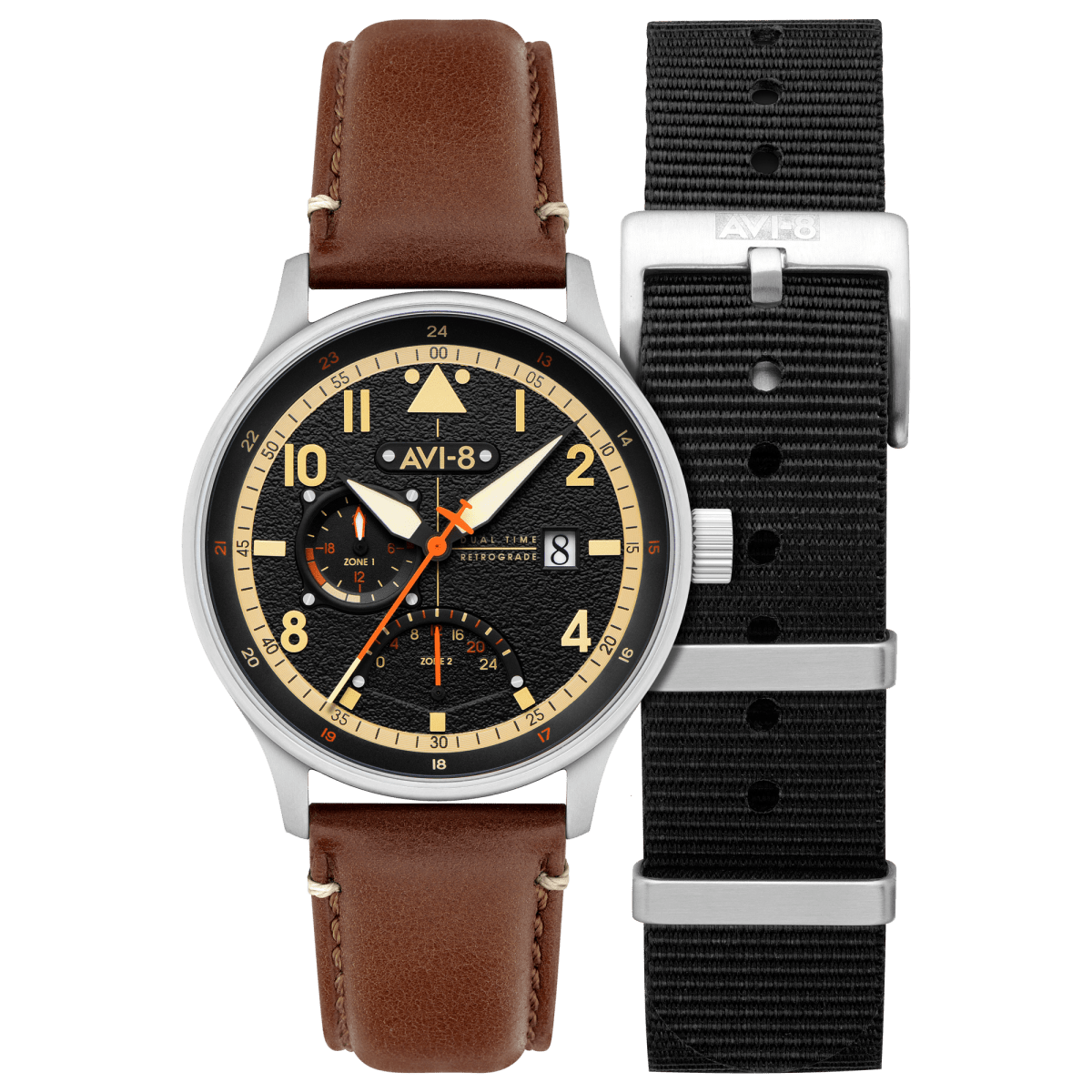 AVI - 8 Mckellar Dual Time Metropolis Black | TIME Watches