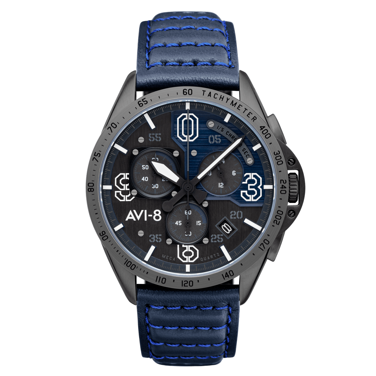 AVI - 8 P51 Mustang Blakeslee Meca Quartz Chronograph Air Blue Av 4077 04 | TIME Watches