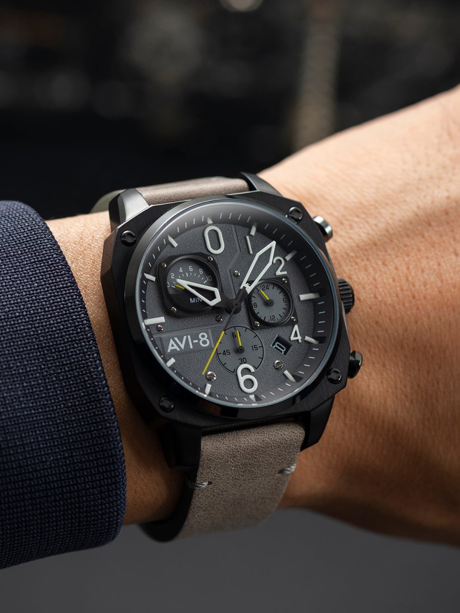 AVI - 8 Retrograde Chronograph Sea Gray Men's Watch | AV - 4052 - 03 | TIME Watches