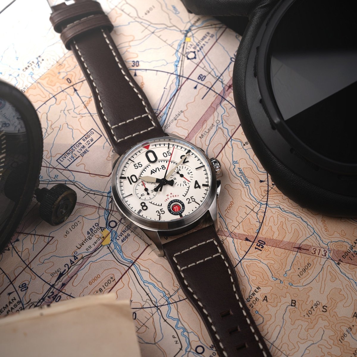 AVI - 8 Spitfire Lock Chronograph Aircraft White Av 4089 05 | TIME Watches