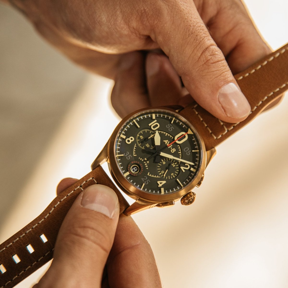 AVI - 8 Spitfire Lock Chronograph Bronze Green Av 4089 02 | TIME Watches